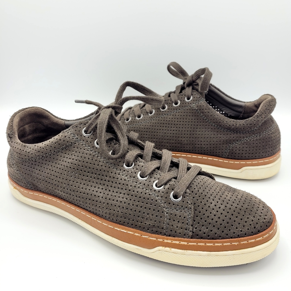 Allen Edmonds Porter Derby Oxford Lace Up Shoes Perforated Grey Suede Men's 8.5